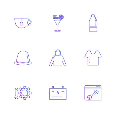 minimalist düz vektör app simgeleri beyaz arka plan üzerinde