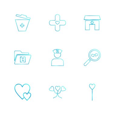 beyaz zemin üzerine minimalist düz vektör app simge kümesi