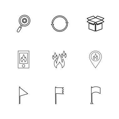 minimalist düz vektör app simgeleri beyaz arka plan üzerinde