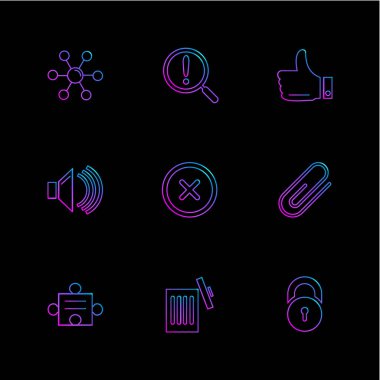 Farklı minimalist düz vektör app simgeleri           
