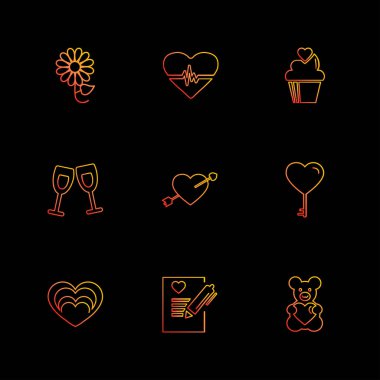 Farklı minimalist düz vektör app simgeleri   