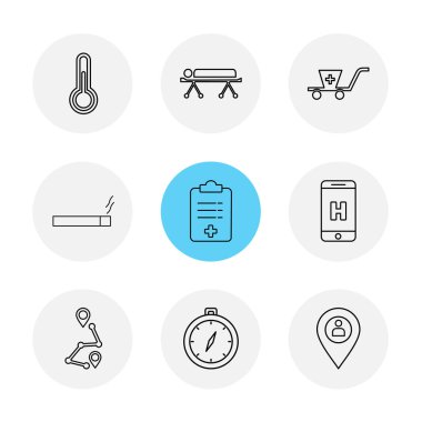 beyaz zemin üzerine minimalist düz vektör app simge kümesi