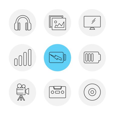 çeşitli tema app simgeler, vektör çizimler set