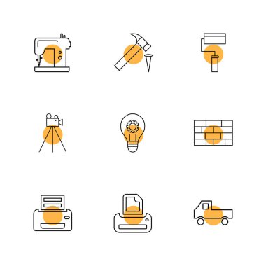 çeşitli tema app simgeler, vektör çizimler set