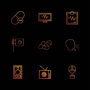 çeşitli tema app simgeler, vektör çizimler set