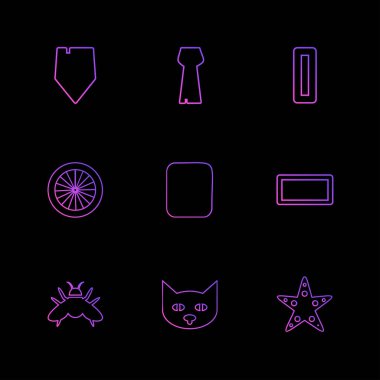 farklı minimalist düz vektör app simgeler siyah arka plan üzerine