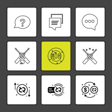 çeşitli tema app simgeler, vektör çizimler set