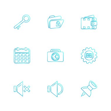 beyaz zemin üzerine minimalist düz vektör app simge kümesi