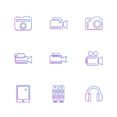 beyaz zemin üzerine minimalist düz vektör app simge kümesi