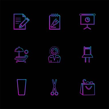 Farklı minimalist düz vektör app simgeleri 