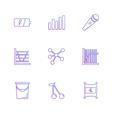 beyaz zemin üzerine minimalist düz vektör app simge kümesi