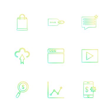 düz vektör çizim simgeler, App simgelerin ayarlamak  