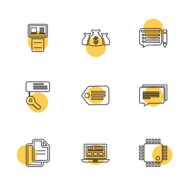 minimalist düz vektör app simgeleri beyaz arka plan üzerinde