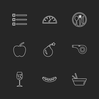 çeşitli tema app simgeler, vektör çizimler set