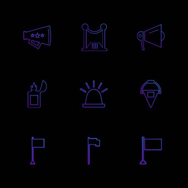 farklı minimalist düz vektör app simgeler siyah arka plan üzerine