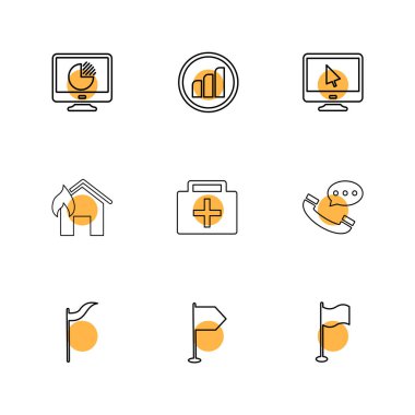 minimalist düz vektör app simgeleri beyaz arka plan üzerinde