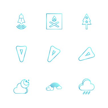 çeşitli tema app simgeler, vektör çizimler set