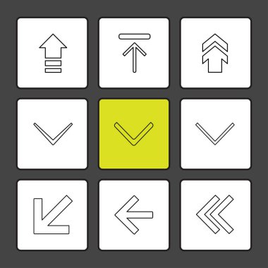 farklı minimalist düz vektör app simgeler siyah arka plan üzerine