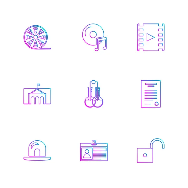 Iconos Aplicación Vector Plano Minimalista Sobre Fondo Blanco — Vector de stock