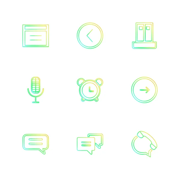 Minimalistische Platte Vector App Pictogrammen Witte Achtergrond — Stockvector