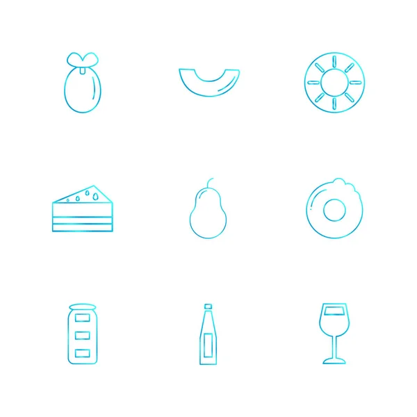 Set Van Minimalistische Platte Vector App Pictogrammen Witte Achtergrond — Stockvector