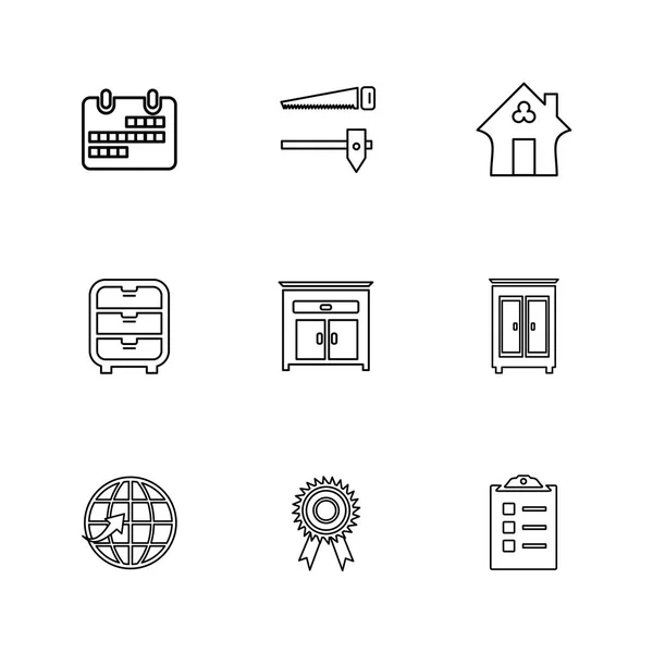 Set Van Minimalistische Platte Vector App Pictogrammen Witte Achtergrond — Stockvector