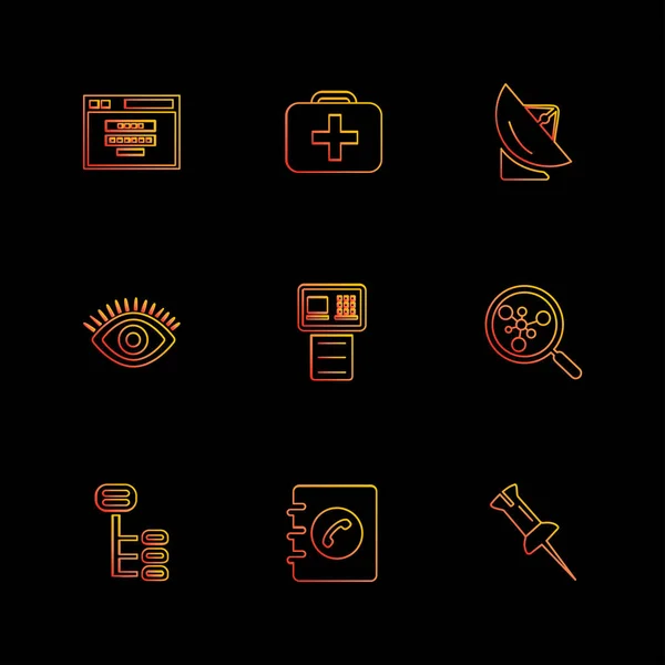 Flat Vector Illustration Icons Set App Icons — Stock Vector