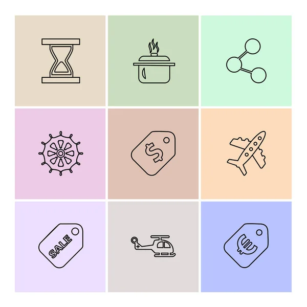 Conjunto Varios Iconos Aplicaciones Tema Ilustraciones Vectores — Vector de stock