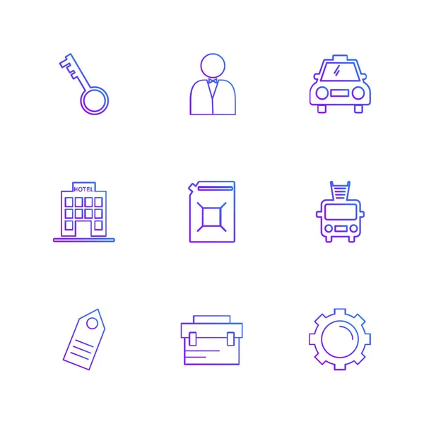 Conjunto Iconos Aplicaciones Vectores Planos Minimalistas Sobre Fondo Blanco — Archivo Imágenes Vectoriales