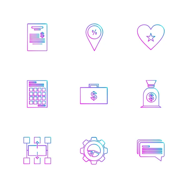 Iconos Aplicación Vector Plano Minimalista Sobre Fondo Blanco — Vector de stock