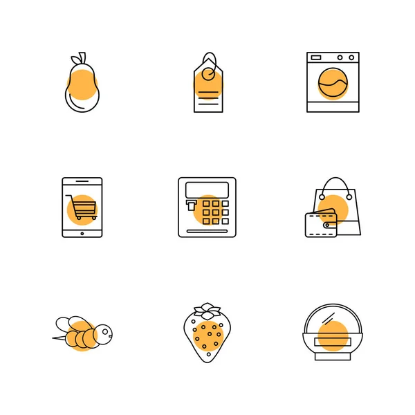 Iconos Aplicación Vector Plano Minimalista Sobre Fondo Blanco — Vector de stock