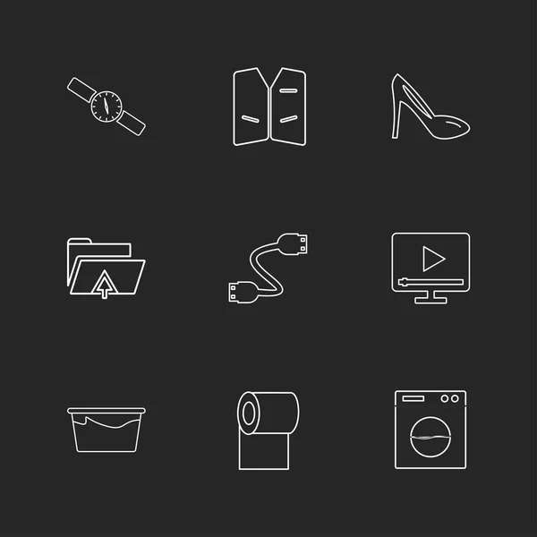 Iconos Ilustración Vectores Planos Conjunto Iconos Aplicaciones — Vector de stock