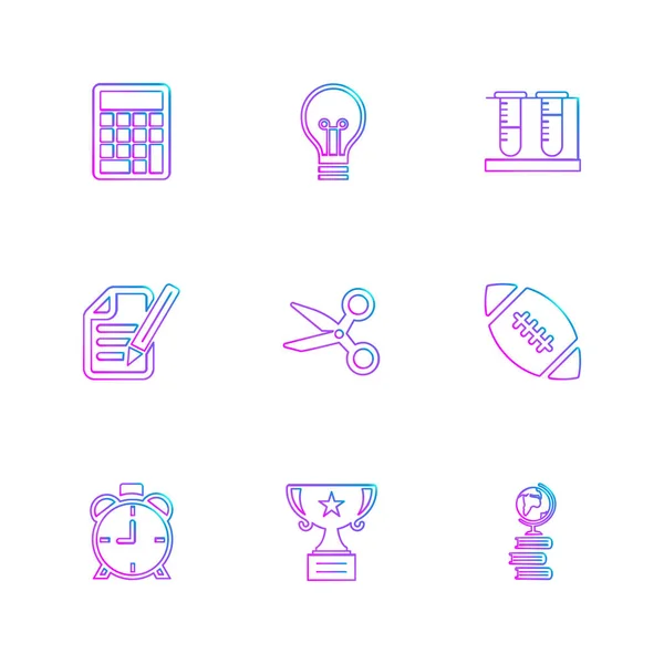 Conjunto Iconos Aplicaciones Vectores Planos Minimalistas Sobre Fondo Blanco — Archivo Imágenes Vectoriales