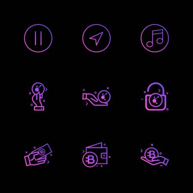 Farklı minimalist düz vektör app simgeleri 