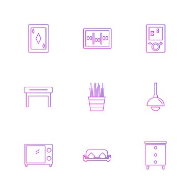 beyaz zemin üzerine minimalist düz vektör app simge kümesi