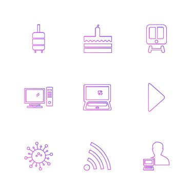 minimalist düz vektör app simgeleri beyaz arka plan üzerinde