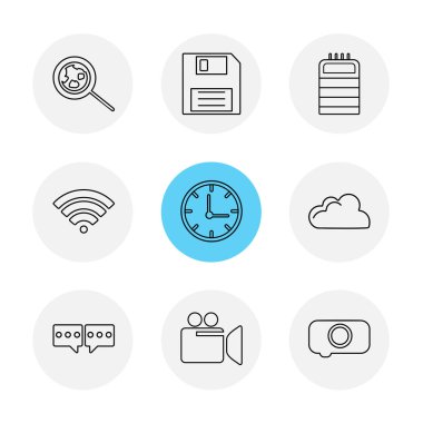 çeşitli tema app simgeler, vektör çizimler set