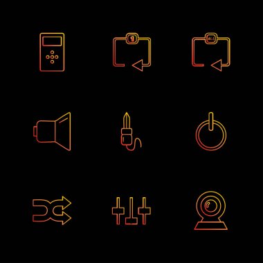 Farklı minimalist düz vektör app simgeleri 