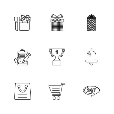 beyaz zemin üzerine minimalist düz vektör app simge kümesi