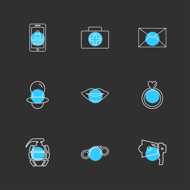 Farklı minimalist düz vektör app simgeleri      