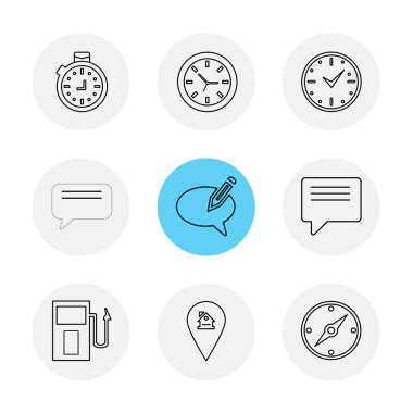 çeşitli tema app simgeler, vektör çizimler set