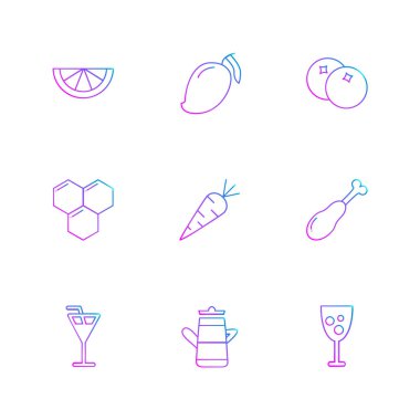 çeşitli tema app simgeler, vektör çizimler set