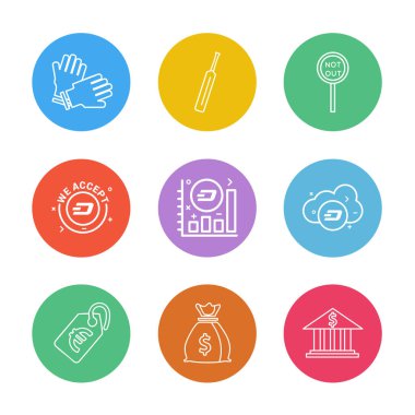 çeşitli tema app simgeler, vektör çizimler set