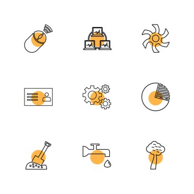 çeşitli tema app simgeler, vektör çizimler set