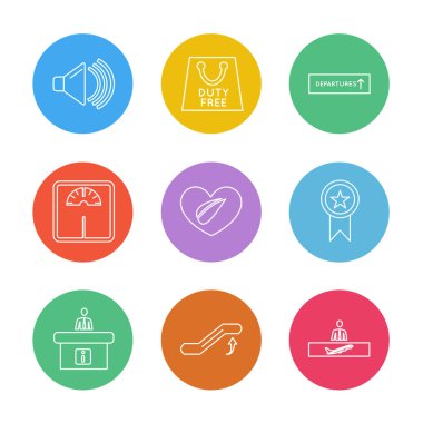 çeşitli tema app simgeler, vektör çizimler set