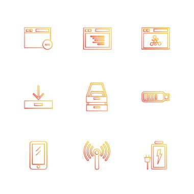 düz vektör çizim simgeler, App simgelerin ayarlamak  