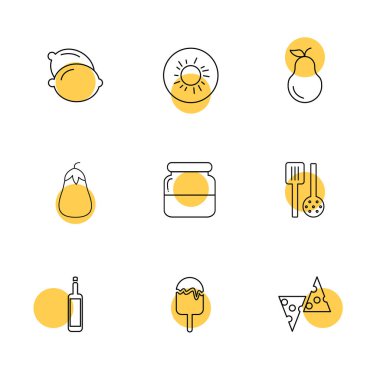 çeşitli tema app simgeler, vektör çizimler set