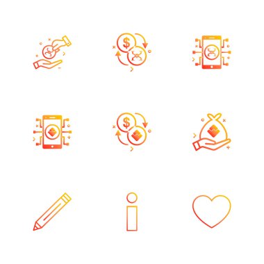 çeşitli tema app simgeler, vektör çizimler set