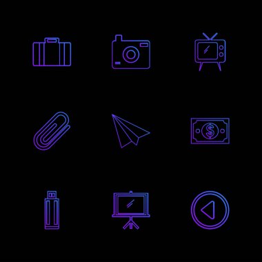 Farklı minimalist düz vektör app simgeleri 