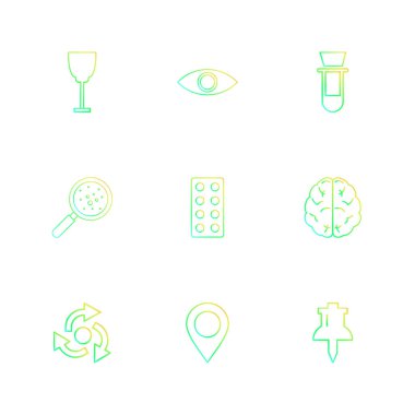 Farklı minimalist düz vektör app simgeleri           